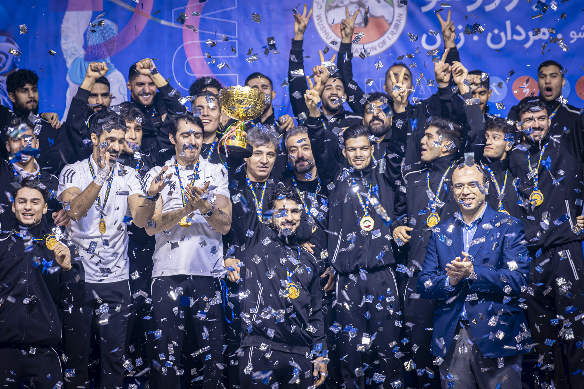 مراسم اهدای مدال و جام قهرمانی لیگ برتر ووشو آقایان بزرگسالان